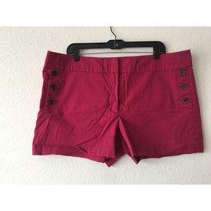 Burgundy shorts with button accents - 16